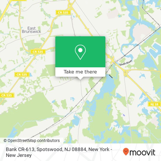Mapa de Bank CR-613, Spotswood, NJ 08884
