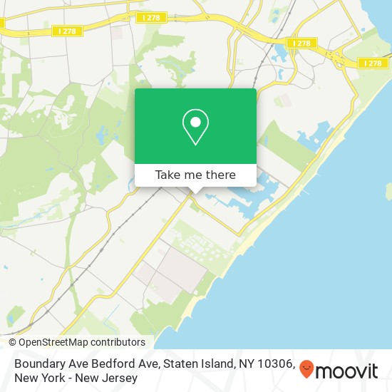 Mapa de Boundary Ave Bedford Ave, Staten Island, NY 10306