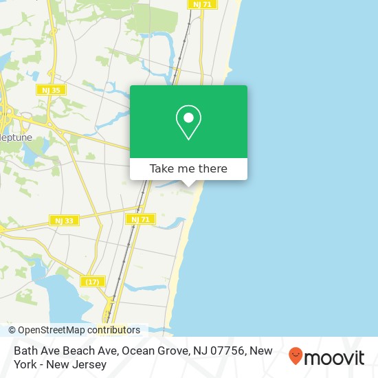 Bath Ave Beach Ave, Ocean Grove, NJ 07756 map