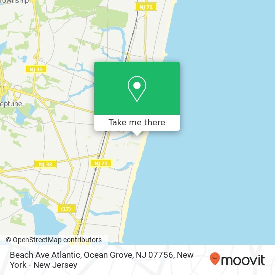 Mapa de Beach Ave Atlantic, Ocean Grove, NJ 07756