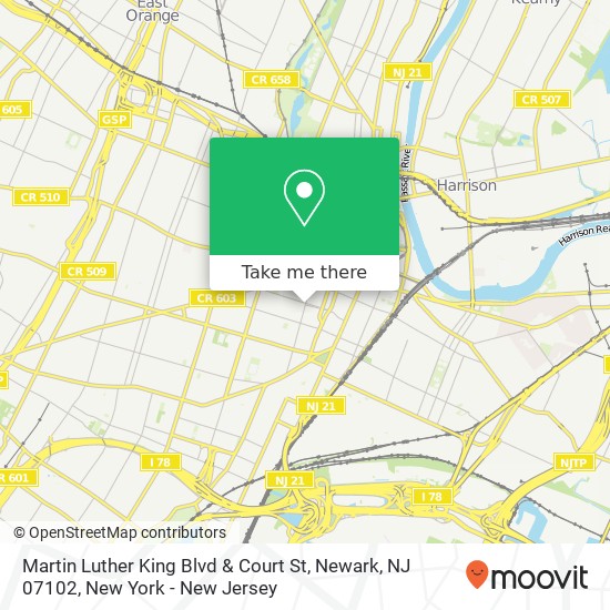 Martin Luther King Blvd & Court St, Newark, NJ 07102 map