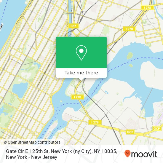 Gate Cir E 125th St, New York (ny City), NY 10035 map