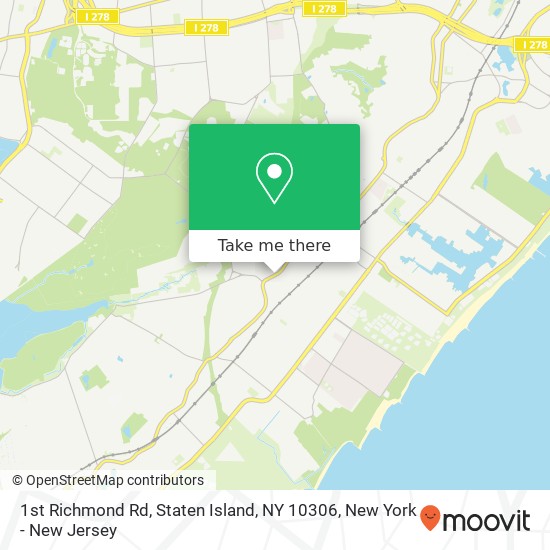 Mapa de 1st Richmond Rd, Staten Island, NY 10306