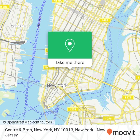 Centre & Broo, New York, NY 10013 map