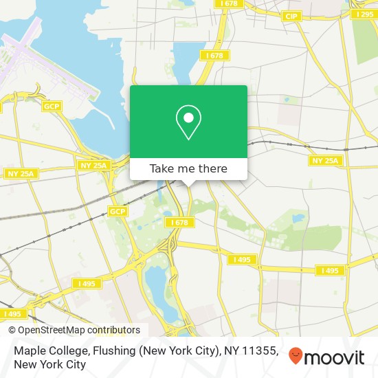 Mapa de Maple College, Flushing (New York City), NY 11355