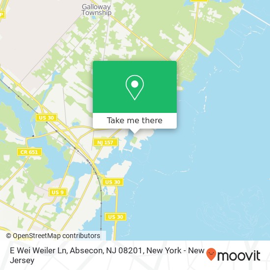 Mapa de E Wei Weiler Ln, Absecon, NJ 08201
