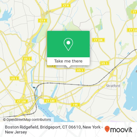 Mapa de Boston Ridgefield, Bridgeport, CT 06610