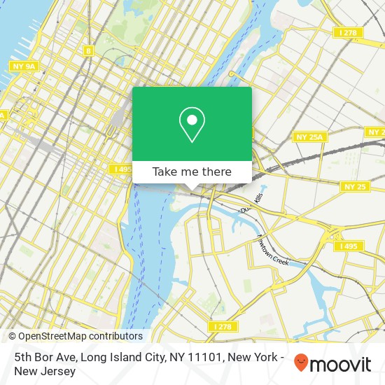 Mapa de 5th Bor Ave, Long Island City, NY 11101