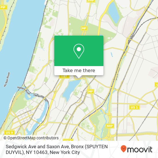 Mapa de Sedgwick Ave and Saxon Ave, Bronx (SPUYTEN DUYVIL), NY 10463