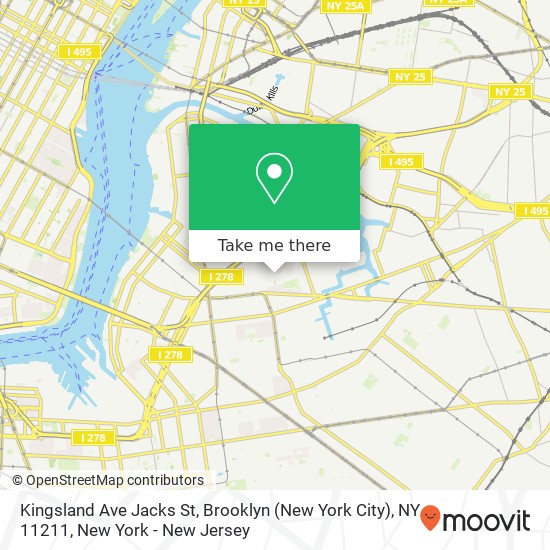 Mapa de Kingsland Ave Jacks St, Brooklyn (New York City), NY 11211