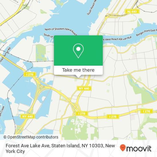 Mapa de Forest Ave Lake Ave, Staten Island, NY 10303