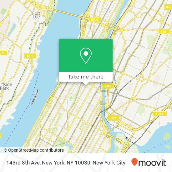 143rd 8th Ave, New York, NY 10030 map