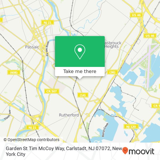 Mapa de Garden St Tim McCoy Way, Carlstadt, NJ 07072