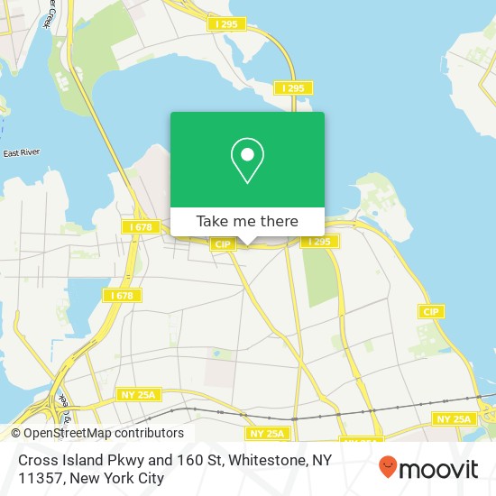 Mapa de Cross Island Pkwy and 160 St, Whitestone, NY 11357