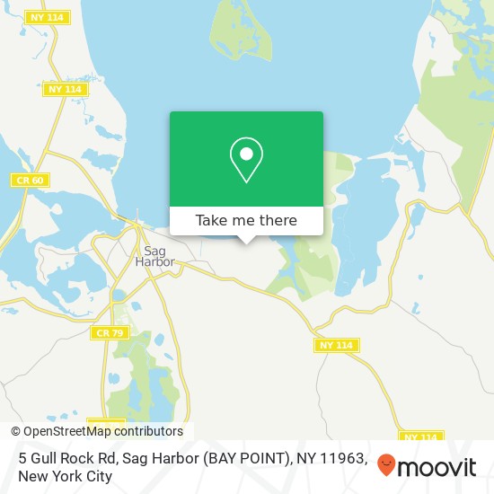 Mapa de 5 Gull Rock Rd, Sag Harbor (BAY POINT), NY 11963