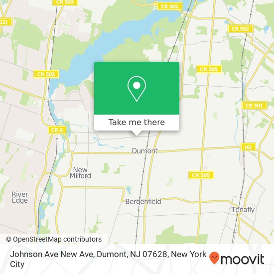 Mapa de Johnson Ave New Ave, Dumont, NJ 07628