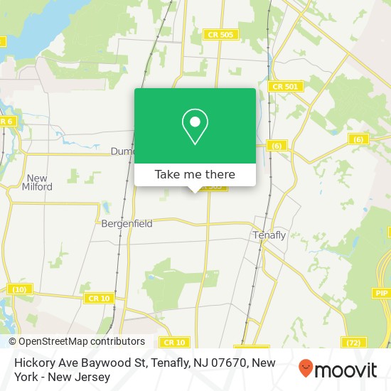 Mapa de Hickory Ave Baywood St, Tenafly, NJ 07670