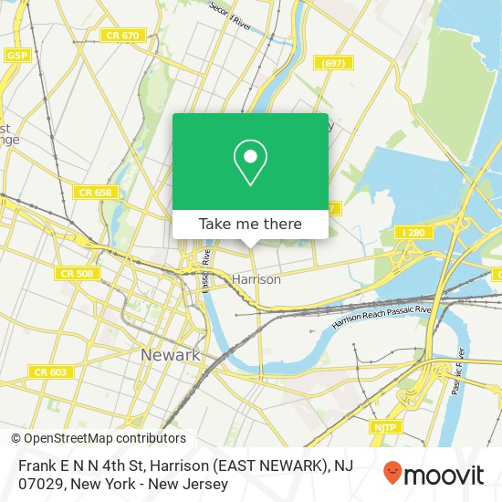 Mapa de Frank E N N 4th St, Harrison (EAST NEWARK), NJ 07029