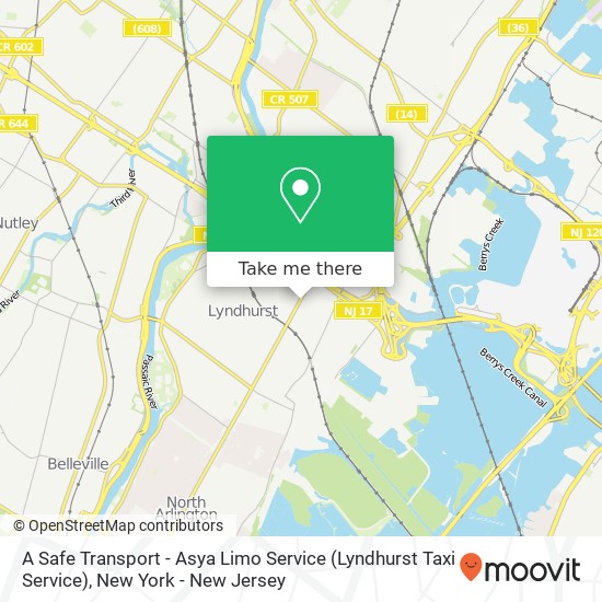 A Safe Transport - Asya Limo Service (Lyndhurst Taxi Service) map