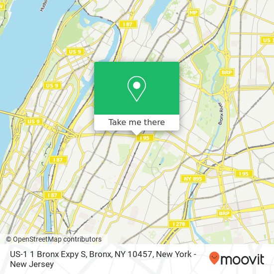 Mapa de US-1 1 Bronx Expy S, Bronx, NY 10457