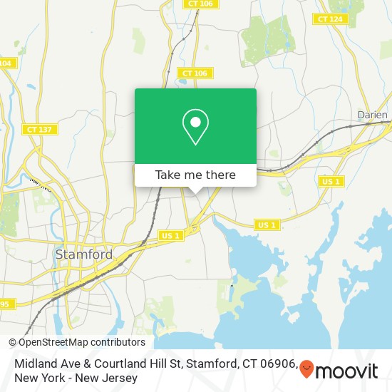 Midland Ave & Courtland Hill St, Stamford, CT 06906 map