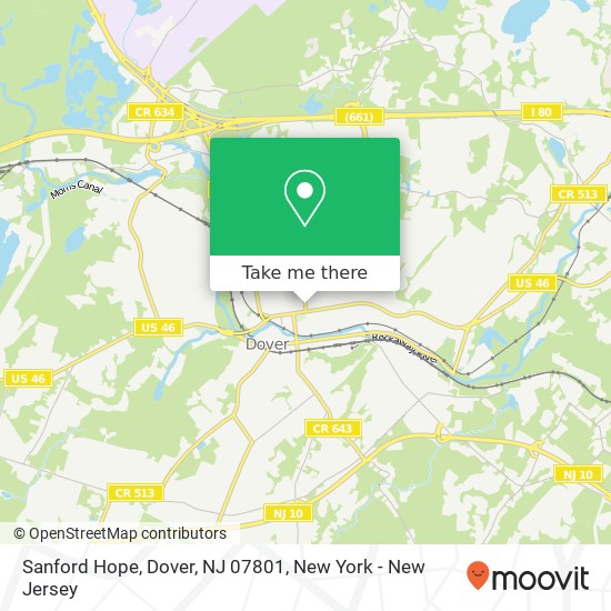 Mapa de Sanford Hope, Dover, NJ 07801