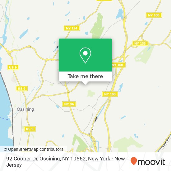 Mapa de 92 Cooper Dr, Ossining, NY 10562