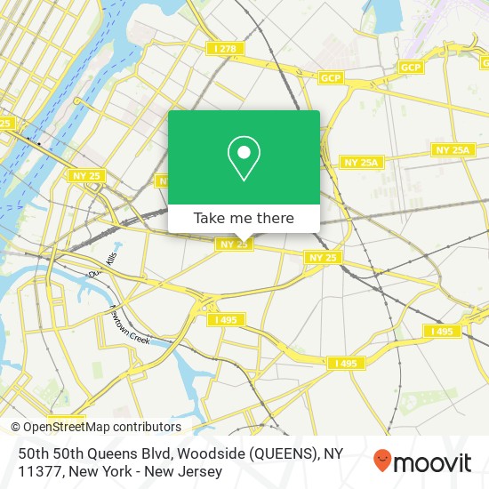 Mapa de 50th 50th Queens Blvd, Woodside (QUEENS), NY 11377