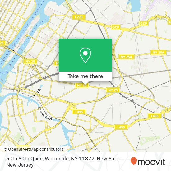 Mapa de 50th 50th Quee, Woodside, NY 11377