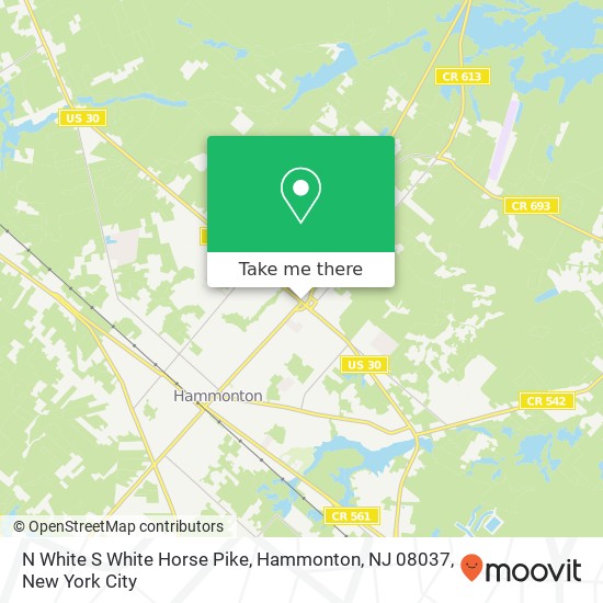 Mapa de N White S White Horse Pike, Hammonton, NJ 08037