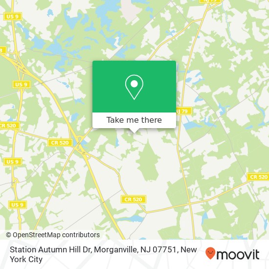 Mapa de Station Autumn Hill Dr, Morganville, NJ 07751