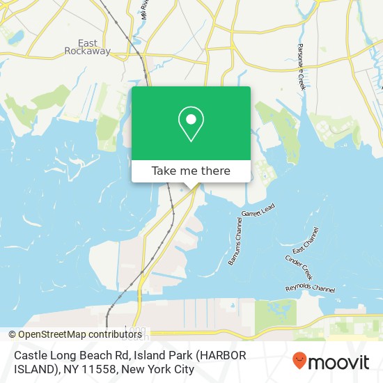 Mapa de Castle Long Beach Rd, Island Park (HARBOR ISLAND), NY 11558