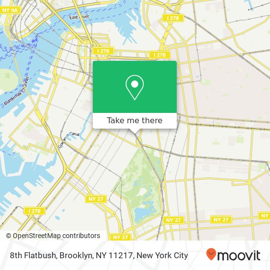 Mapa de 8th Flatbush, Brooklyn, NY 11217