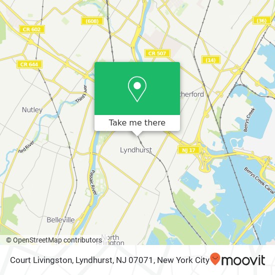 Court Livingston, Lyndhurst, NJ 07071 map