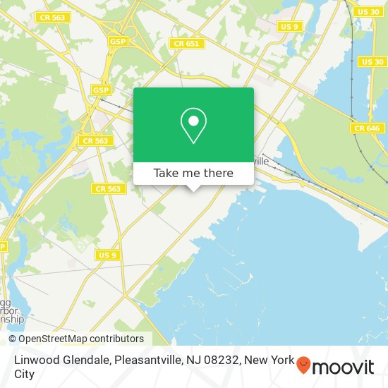 Mapa de Linwood Glendale, Pleasantville, NJ 08232