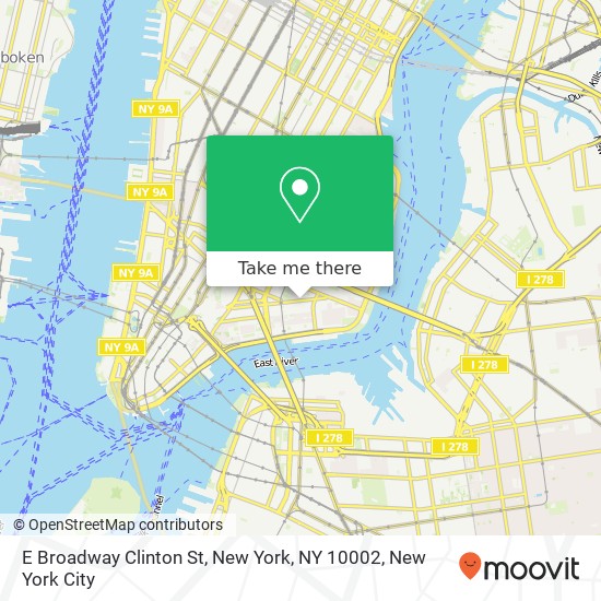 Mapa de E Broadway Clinton St, New York, NY 10002