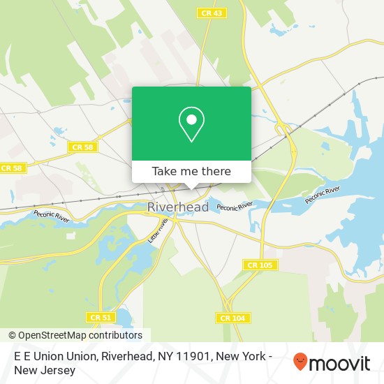Mapa de E E Union Union, Riverhead, NY 11901