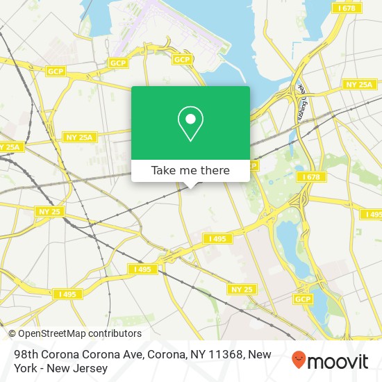 Mapa de 98th Corona Corona Ave, Corona, NY 11368