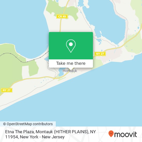 Etna The Plaza, Montauk (HITHER PLAINS), NY 11954 map