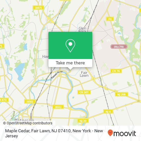 Mapa de Maple Cedar, Fair Lawn, NJ 07410