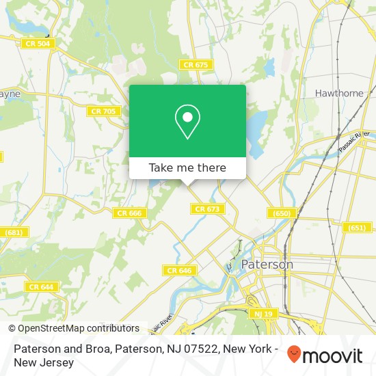 Mapa de Paterson and Broa, Paterson, NJ 07522