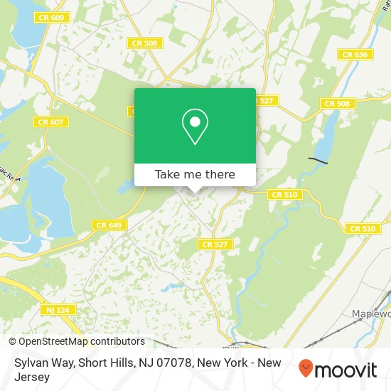 Mapa de Sylvan Way, Short Hills, NJ 07078