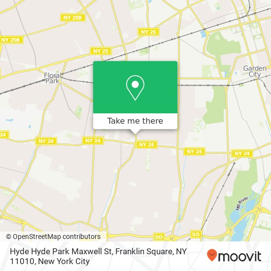 Mapa de Hyde Hyde Park Maxwell St, Franklin Square, NY 11010