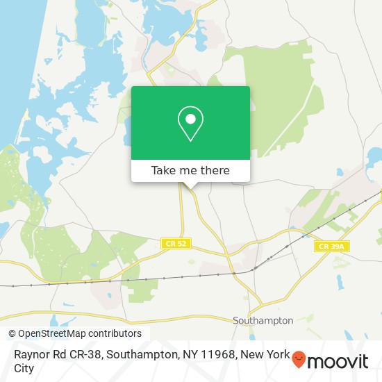 Mapa de Raynor Rd CR-38, Southampton, NY 11968