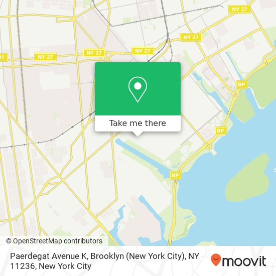 Mapa de Paerdegat Avenue K, Brooklyn (New York City), NY 11236
