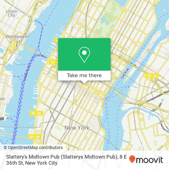 Mapa de Slattery's Midtown Pub (Slatterys Midtown Pub), 8 E 36th St