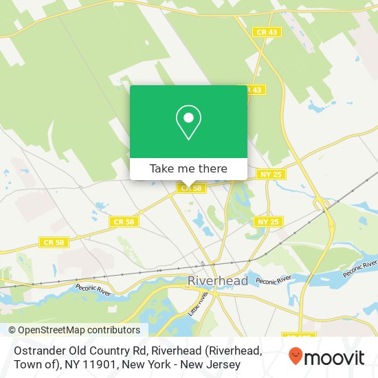 Mapa de Ostrander Old Country Rd, Riverhead (Riverhead, Town of), NY 11901