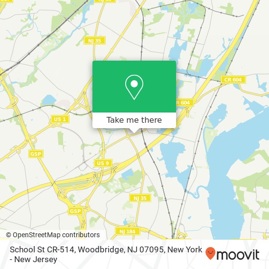 Mapa de School St CR-514, Woodbridge, NJ 07095