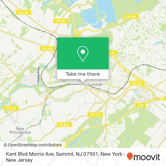 Kent Blvd Morris Ave, Summit, NJ 07901 map