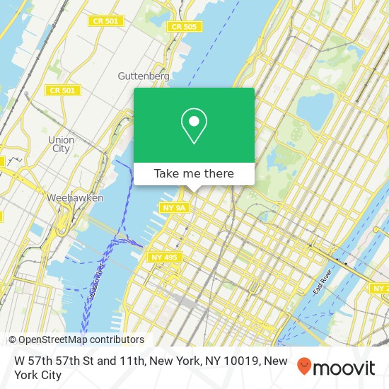 Mapa de W 57th 57th St and 11th, New York, NY 10019